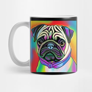 Pug Dog Rainbow Painting Mug